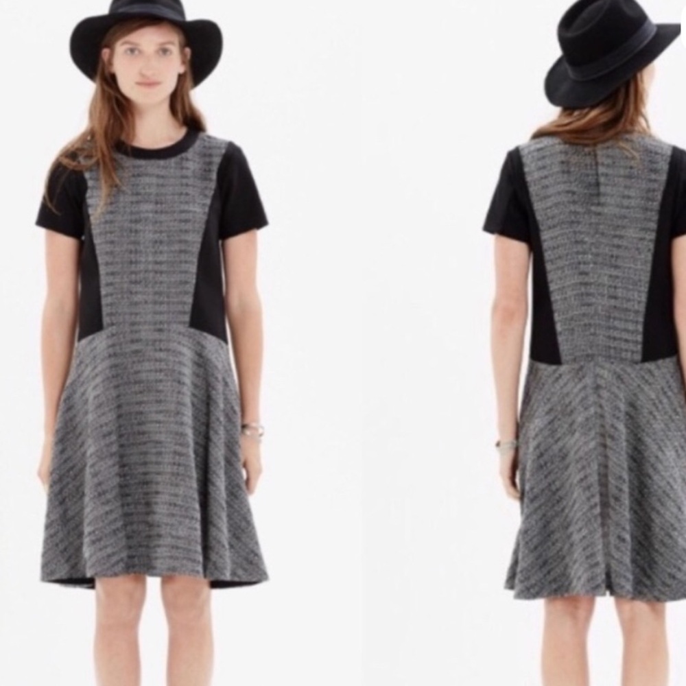 Madewell Tribune Textured Tweed Cotton Blend Dress - Size 10